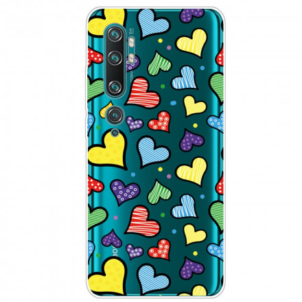 Xiaomi Mi Note 10 / Note 10 Pro Case Monivärinen sydämet