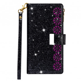 Xiaomi Mi Note 10 / Note 10 Pro Glitter lompakko vetoketjukotelo