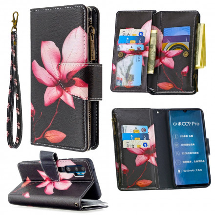 Xiaomi Mi Note 10 / Note 10 Pro Asia vetoketjullinen tasku Flower