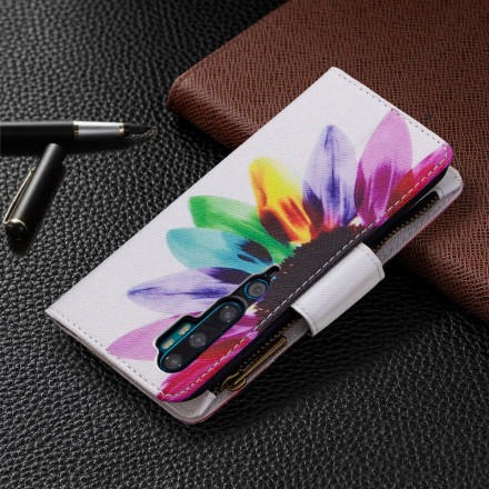 Xiaomi Mi Note 10 / Note 10 Pro Asia vetoketjullinen tasku Flower