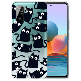 Xiaomi Redmi Note 10 / Note 10s Case useita mustia kissoja
