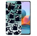 Xiaomi Redmi Note 10 / Note 10s Case useita mustia kissoja