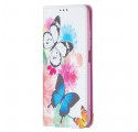 Flip Cover Xiaomi Redmi Note 10 / Note 10s värilliset perhoset