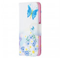 Kansi Xiaomi Redmi Note 10/10S/Poco M5s Maalattu perhosia ja kukkia