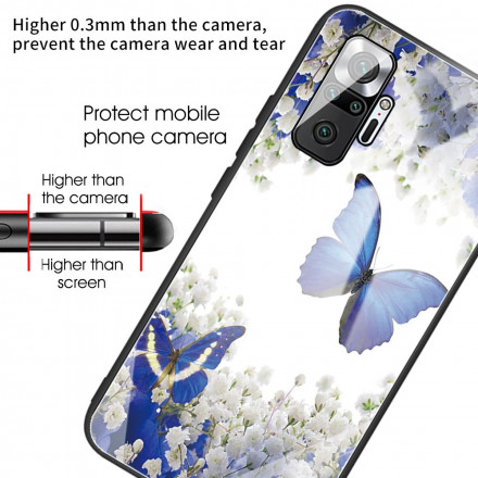 Xiaomi Redmi Note 10 Pro Case karkaistu lasi Butterfly Design