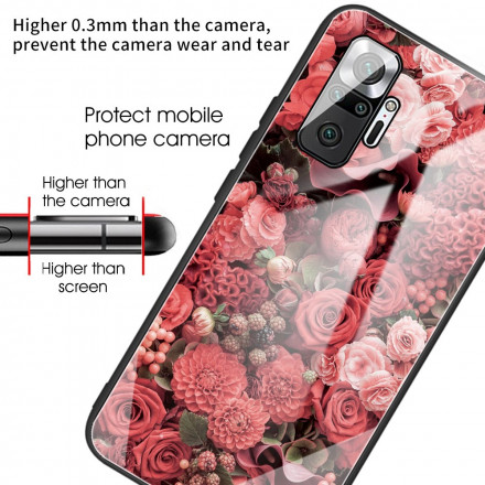 Xiaomi Redmi Note 10 Pro Kova suojalasi Vaaleanpunaiset kukat