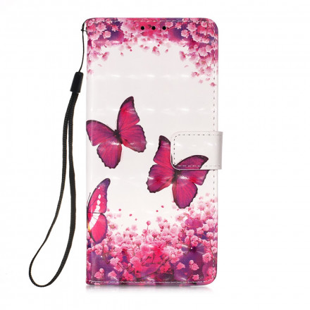 Xiaomi Poco X3 punainen perhoset Case