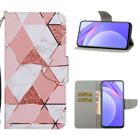 Xiaomi Mi 10T Lite 5G / Redmi Note 9 Pro 5G Marmori ja Glitter Kotelo hihnalla
