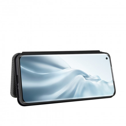 Flip Cover Xiaomi Mi 11 Pro Carbon Fiber rengastuen kanssa