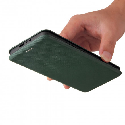 Flip Cover Xiaomi Mi 11 Ultra Carbon Fiber rengastuella varustettuna
