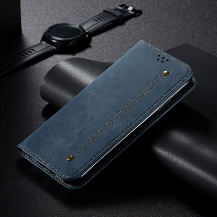 Flip Cover OnePlus 9 Pro keinonahkainen farkku Tekstuuri