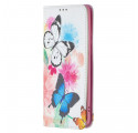 Flip Cover Huawei P50 Pro värillisja
 perhosja
