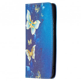Flip Cover Huawei P50 Pro värilliset perhoset