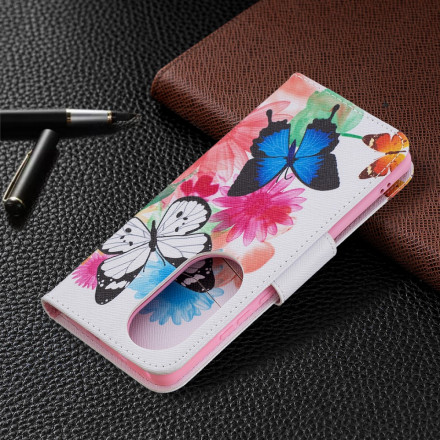 Kansi Huawei P50 Pro Maalattu perhosia ja kukkia