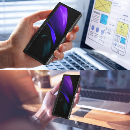 Samsung Galaxy Z Fold2 teksturoitu kotelo Hands Free Support kanssa