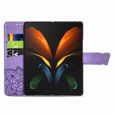 Samsung Galaxy Z Fold2 Butterfly Design Kotelo hihnalla