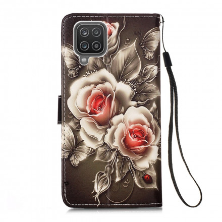 Samsung Galaxy M12 / A12 kotelo kultaisia ruusuja