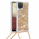Samsung Galaxy A12 / M12 Glitter Kotelo, jossa on kaulanauha