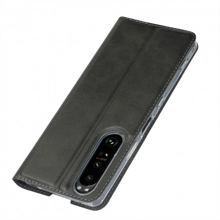 Flip Cover Sony Xperia 1 III keinonahkainen tyylikäs hihna