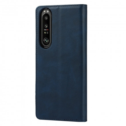 Flip Cover Sony Xperia 1 III Aitoa nahkaa Klassinen