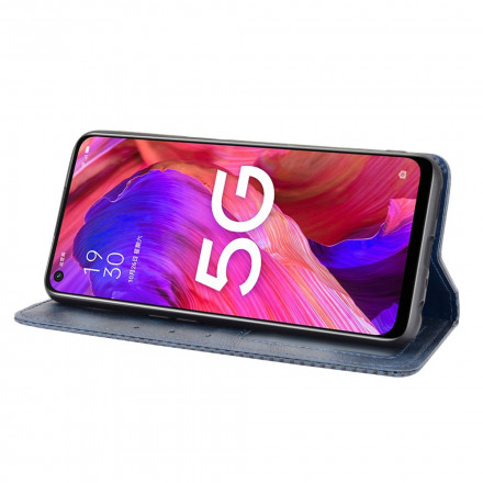 Flip Cover Oppo A54 5G / A74 5G Nahkatehoste Vintage Styling