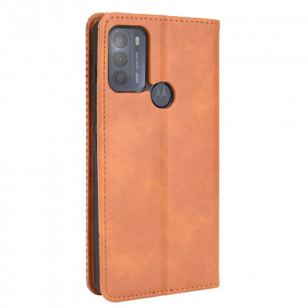Vintage Leather Effect Moto G50 Flip Cover