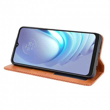 Vintage Leather Effect Moto G50 Flip Cover