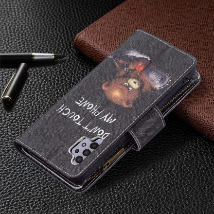 Samsung Galaxy A32 4G Case vetoketjullinen tasku Bear
