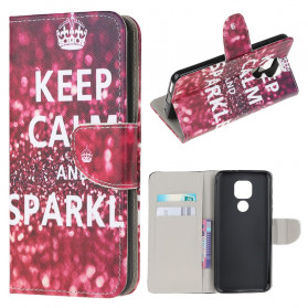 Moto G9 Play Kotelo Keep Calm and Sparkle (Pysy rauhallisena ja säihkyä)