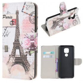 Moto G9 Play Retro Eiffel-tornin kotelo