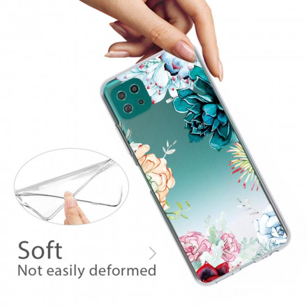 Samsung Galaxy A22 5G Kirkas vesivärikukka Kotelo
