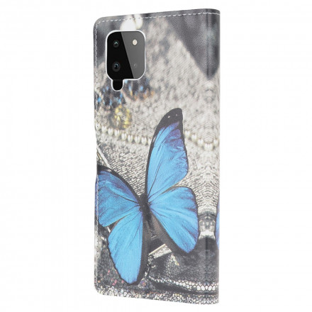 Samsung Galaxy A22 4G Perhonen Case Prestige Blue Samsung Galaxy A22 4G Butterfly Case Prestige Blue