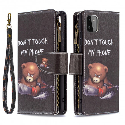 Samsung Galaxy A22 5G Case vetoketjullinen tasku Bear
