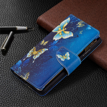 Samsung Galaxy A22 5G vetoketjullinen tasku perhoset asia