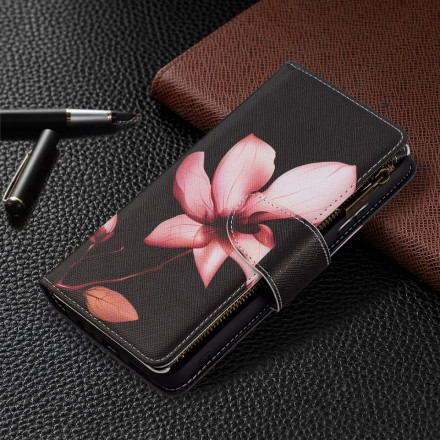 Samsung Galaxy A22 5G 5G vetoketjullinen taskussa tapauksessa kukka