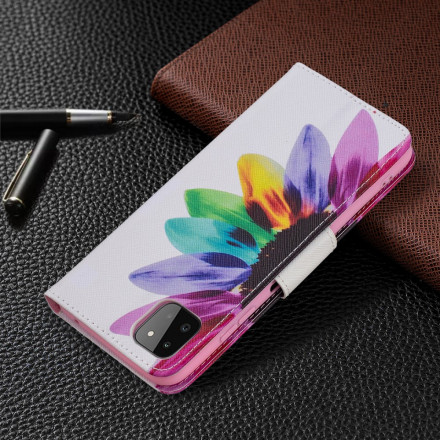 Housse Samsung Galaxy A22 5G Fleur Aquarelle