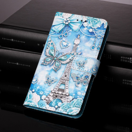 Samsung Galaxy A22 5G Asia Eiffel-torni perhoset hihnalla