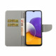 Samsung Galaxy A22 5G Hihna Kotelo värillisillä kukilla