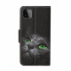 Samsung Galaxy A22 Vihreät silmät Cat Case hihnalla