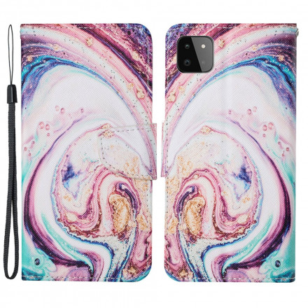 Samsung Galaxy A22 5G Marble Kotelo hihnalla