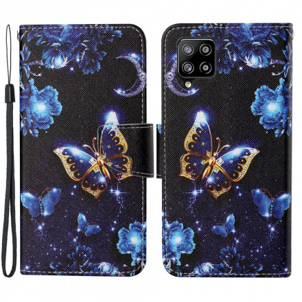 Samsung Galaxy A22 4G Precious Butterfly hihna tapauksessa