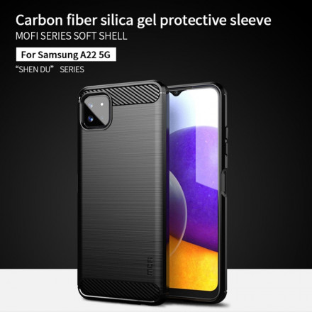 Samsung Galaxy A22 5G harjattu hiilikuitu tapauksessa MOFI