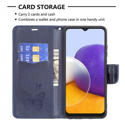 Samsung Galaxy A22 5G Case Perhoset lennossa hihnalla