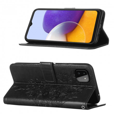 Samsung Galaxy A22 5G Perhonen Design Kotelo hihnalla