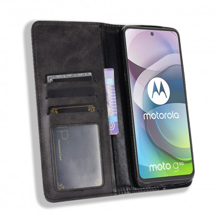 Flip Cover Moto G 5G Nahkatehoste Vintage Tyylikäs