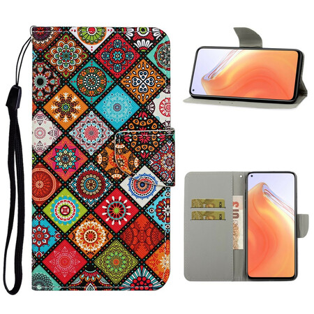 Xiaomi Mi 10T / 10T Pro Patchwork Mandalas Kotelo hihnalla