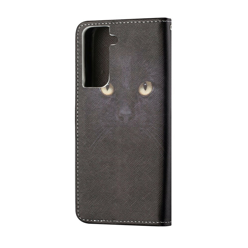 Samsung Galaxy S21 FE Musta kissa silmät hihna tapauksessa