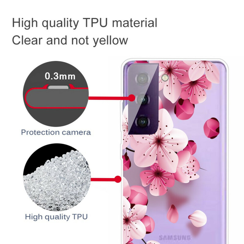 Samsung Galaxy S21 FE Case Pieni vaaleanpunaiset kukat