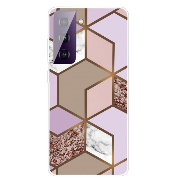 Samsung Galaxy S21 FE geometrinen marmori asia