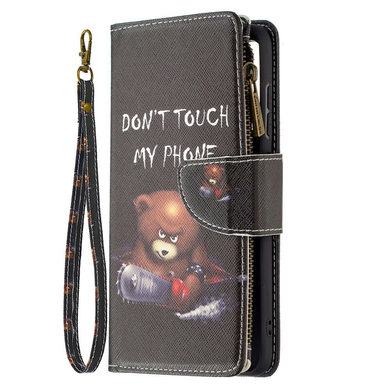 Samsung Galaxy S21 FE Case vetoketjullinen tasku Bear